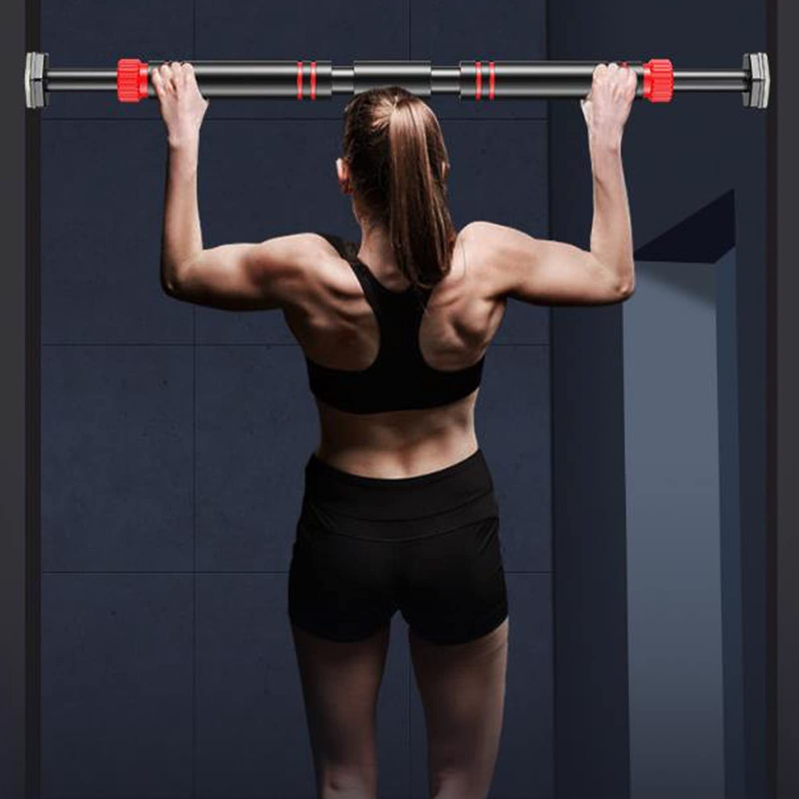 Drążek do podciągania – przenośny drążek do fitnessu montowany na ścianie, regulowana długość 65-135 cm, idealny do treningów domowych