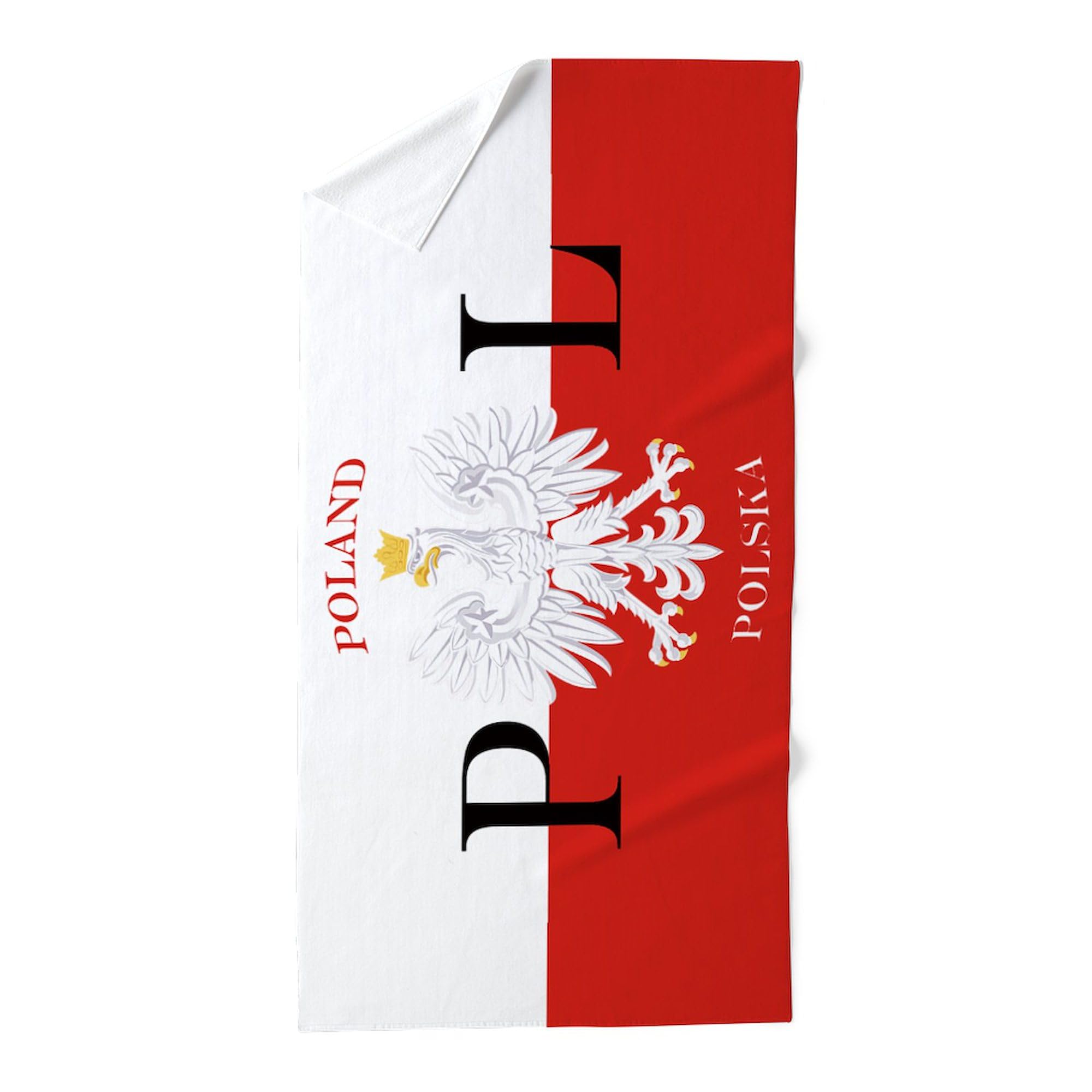 CafePress Polish Flag Poland Polska Large Novelty Printed Beach Towel 30"x60"