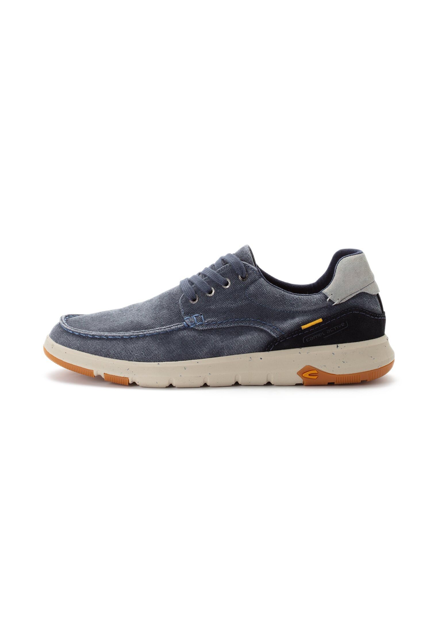 camel active Canvas sneakers voor heren met lederen bekleding, Kaki, 45 EU