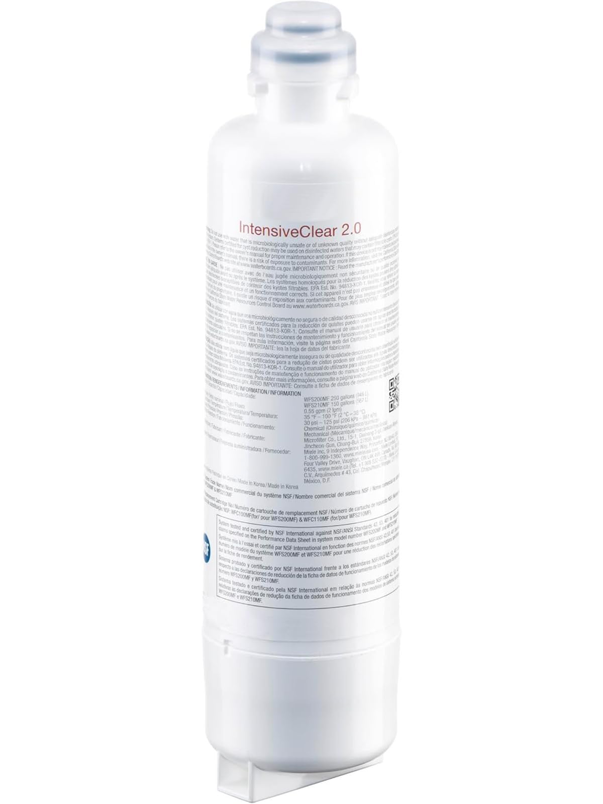 KWF 2000 IntensiveClear 2.0 Water Filter Compatible with Miele MasterCool 11480330 (1 Pack)