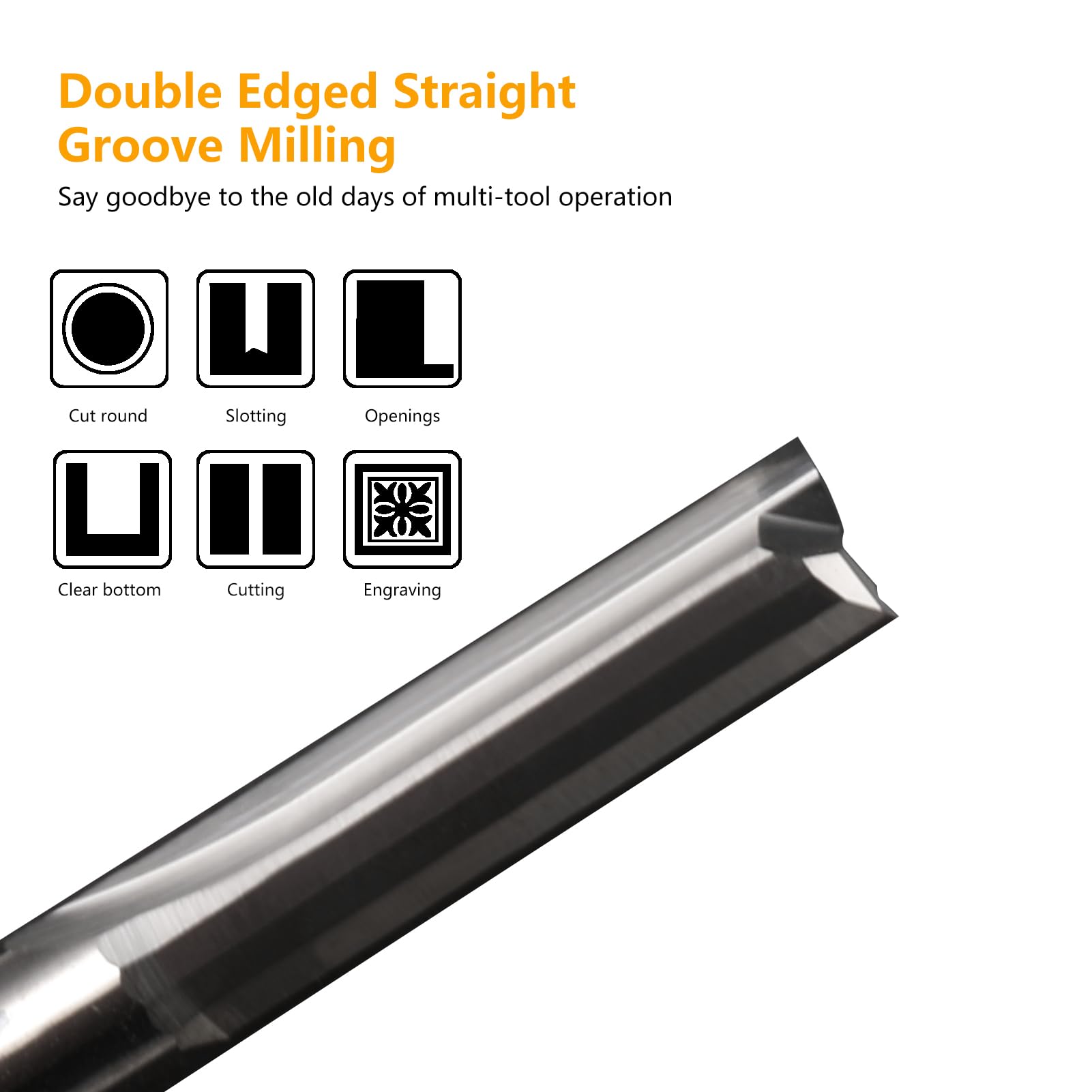 2 Flute Straight Router Bit, 4mm Shank - Image 4