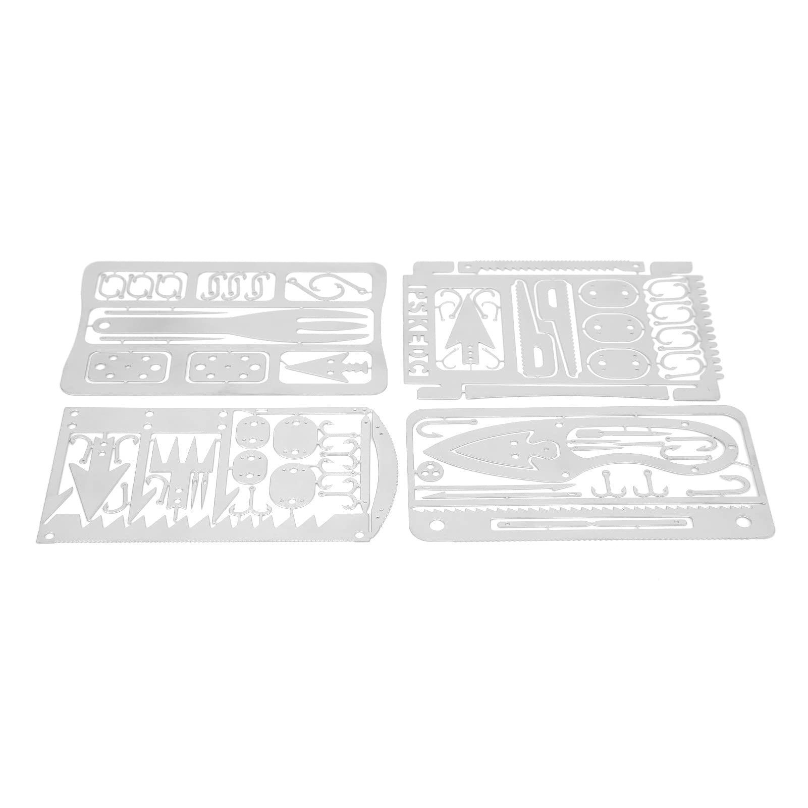 Gatuxe Survival Card, Stainless Steel Wilderness Survival Gear for Outdoor Camping for Hiking for Fishing