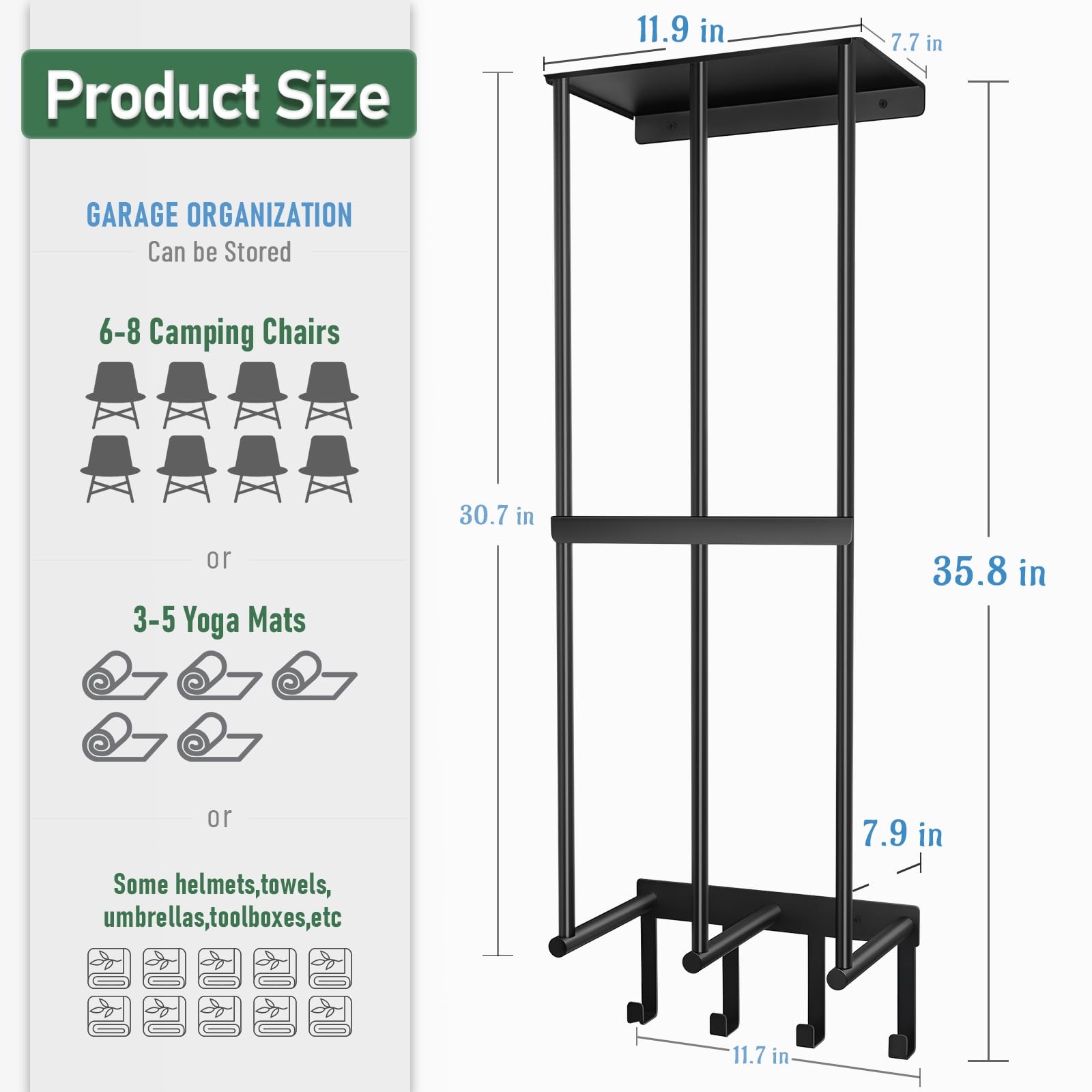 Snapklik.com : PUMHUBO Camping Chair Wall Storage For Garage - Metal ...
