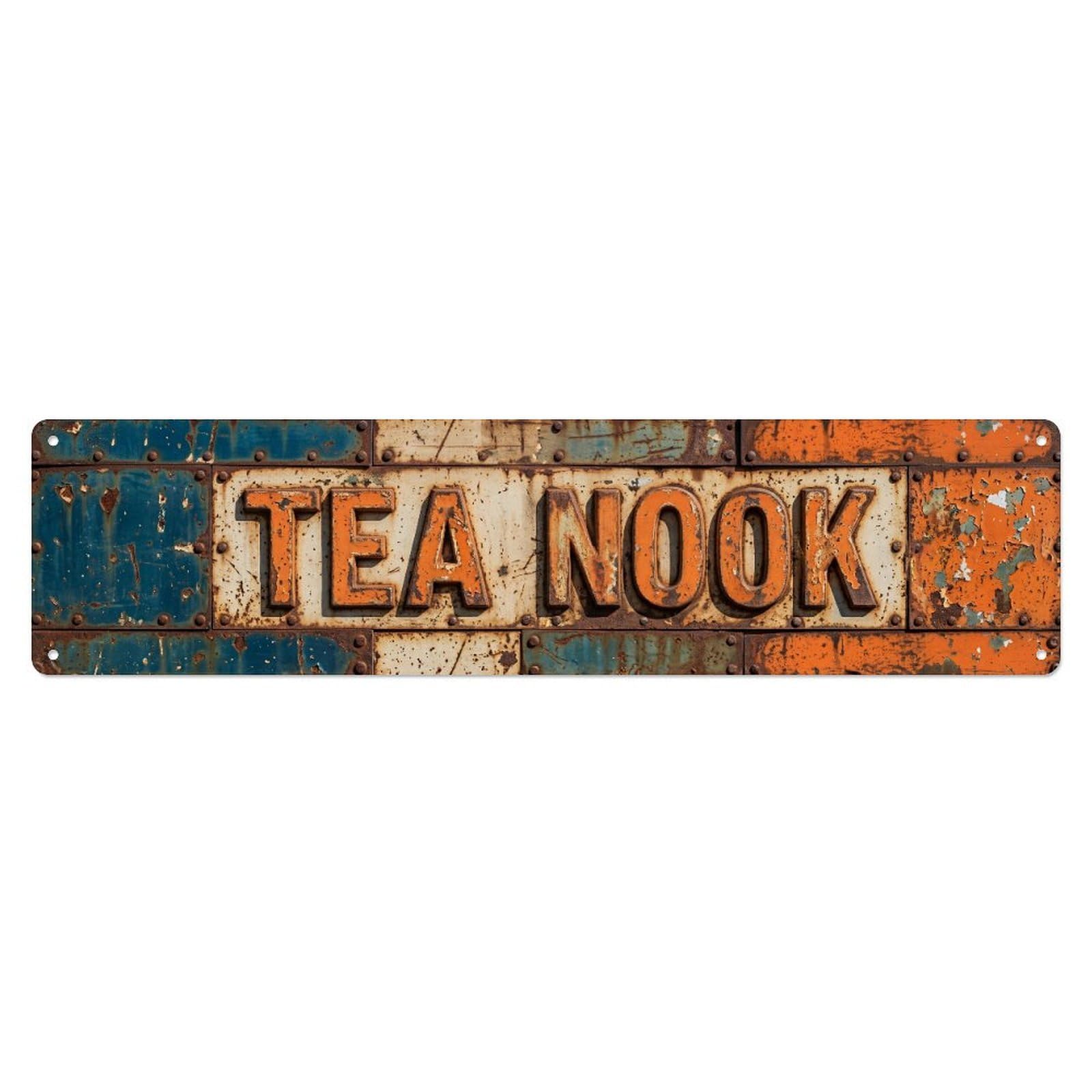 Tea Nook Retro Bistro Metal Tin Skinny Sign Plaque Wall Decor for Cafe, Club Bar, Office, Home Garden Metal Poster 4x16Inch