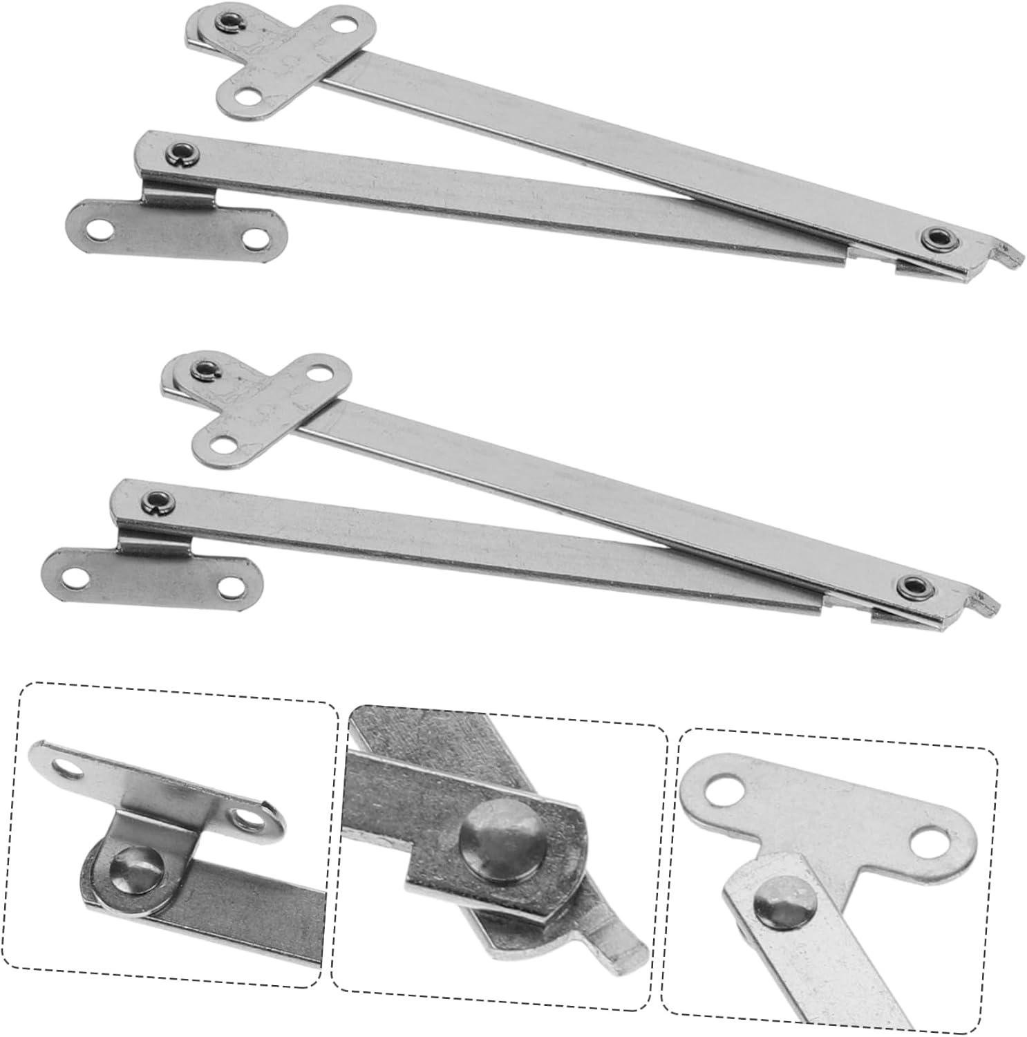 SEWACC 4Pcs Durable Support Rods with Self Balancing Hinges for Cabinet Doors Easy to Install Lid Support for Boxes and Furniture