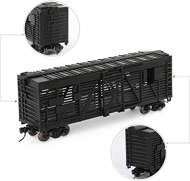C8767 1 Piece 1:87 HO Scale 40' Stock Car Cattle Wagon Painted Model Railway (Black)