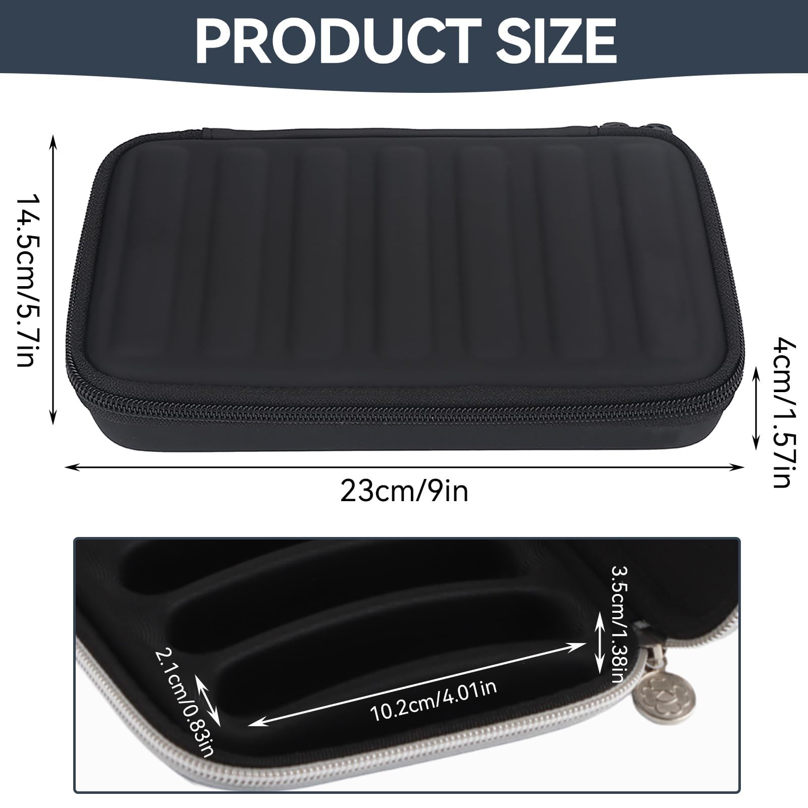 Estuche Para Armónica, 7 Armónicas Harmonica Estuche De Transporte Estuche De Almacenamiento Con Cremallera Para Armónica Negra De Cuero PU Para Armónica de 10 Agujeros