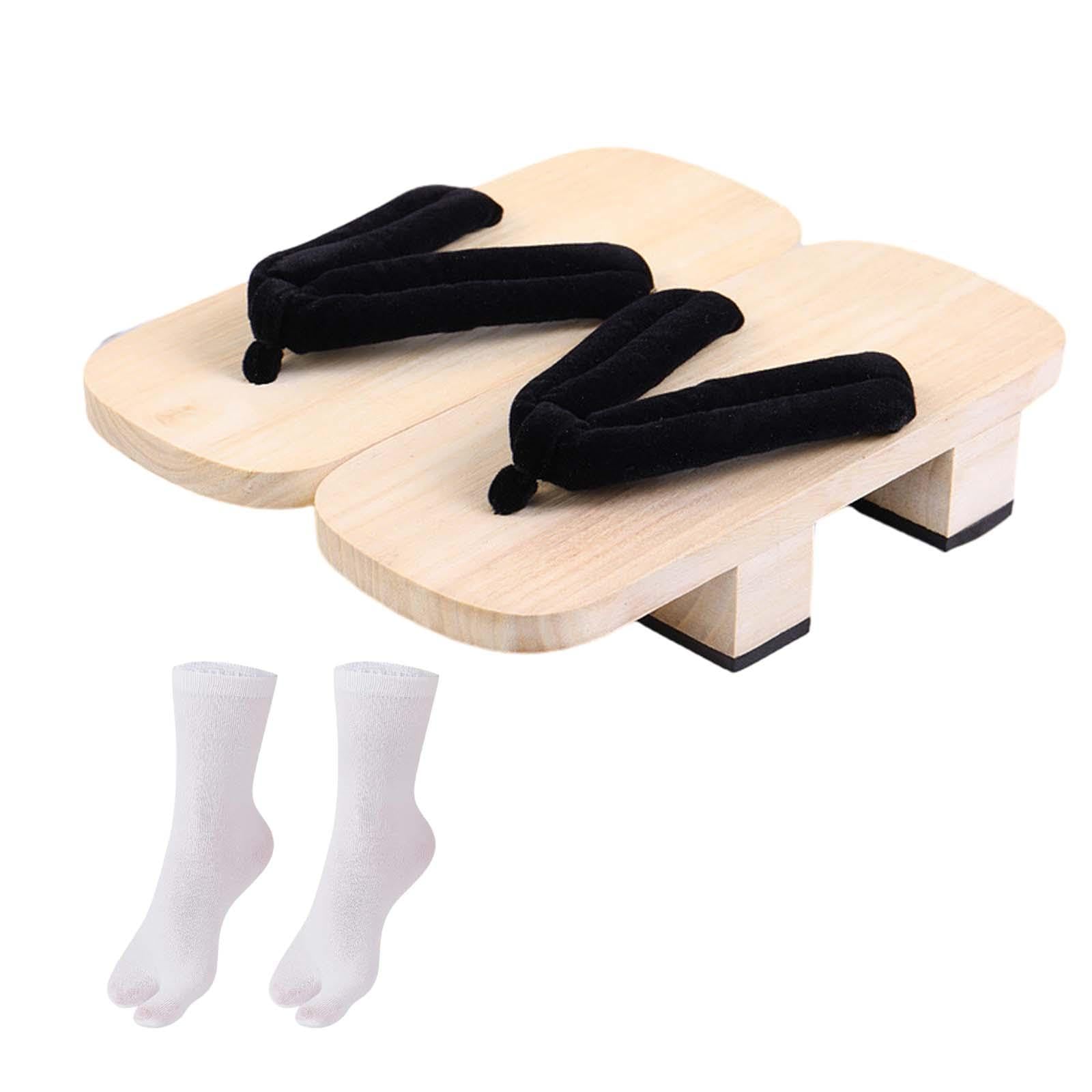 YXCKG Ciabatte Giapponesi Pantofole Sandali in Legno Giapponesi Tradizionali Kimono da Donna, Sandali Geta in Legno, Adulto Flip Flops Scarpe da