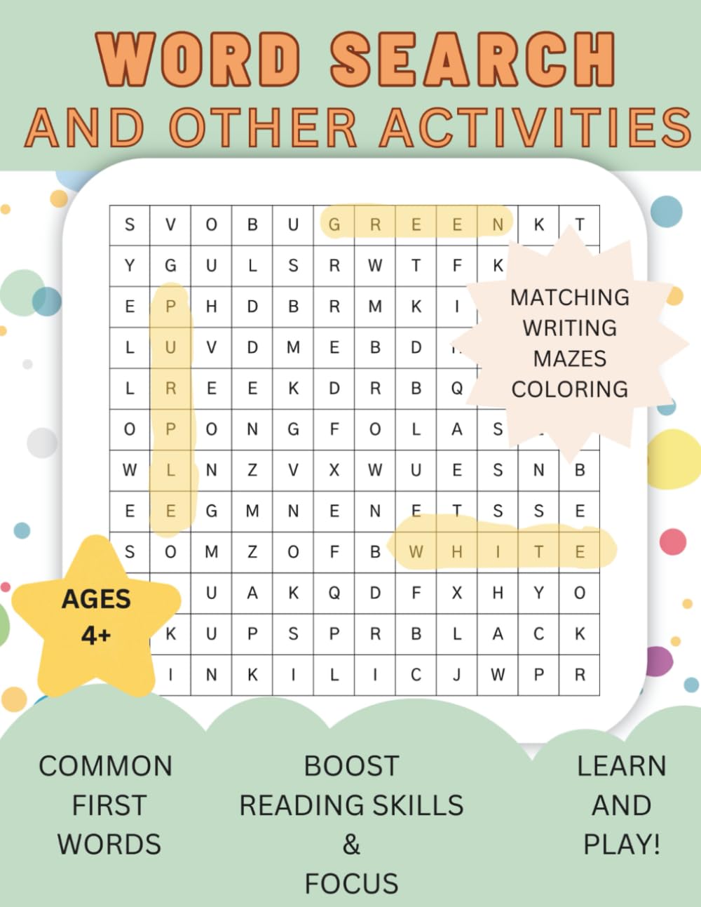 Word Search and Activities for Kids: Improve spelling, writing and reading