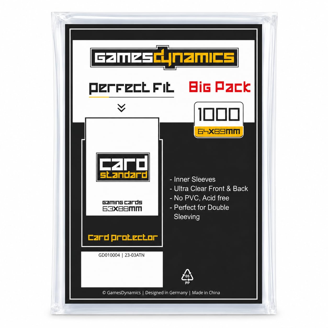 Perfect Fit Sleeves Lot de 100 pochettes transparentes pour cartes de taille standard sans acide sans PVC
