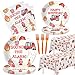HIPVVILD Fire Truck Birthday Party Supplies Tableware - Firefighter Party Supplies, Firetruck Birthday Decorations, Include Plate, Napkin, Tablecloth, Fork, Fireman Birthday Party Supplies | Serve 24