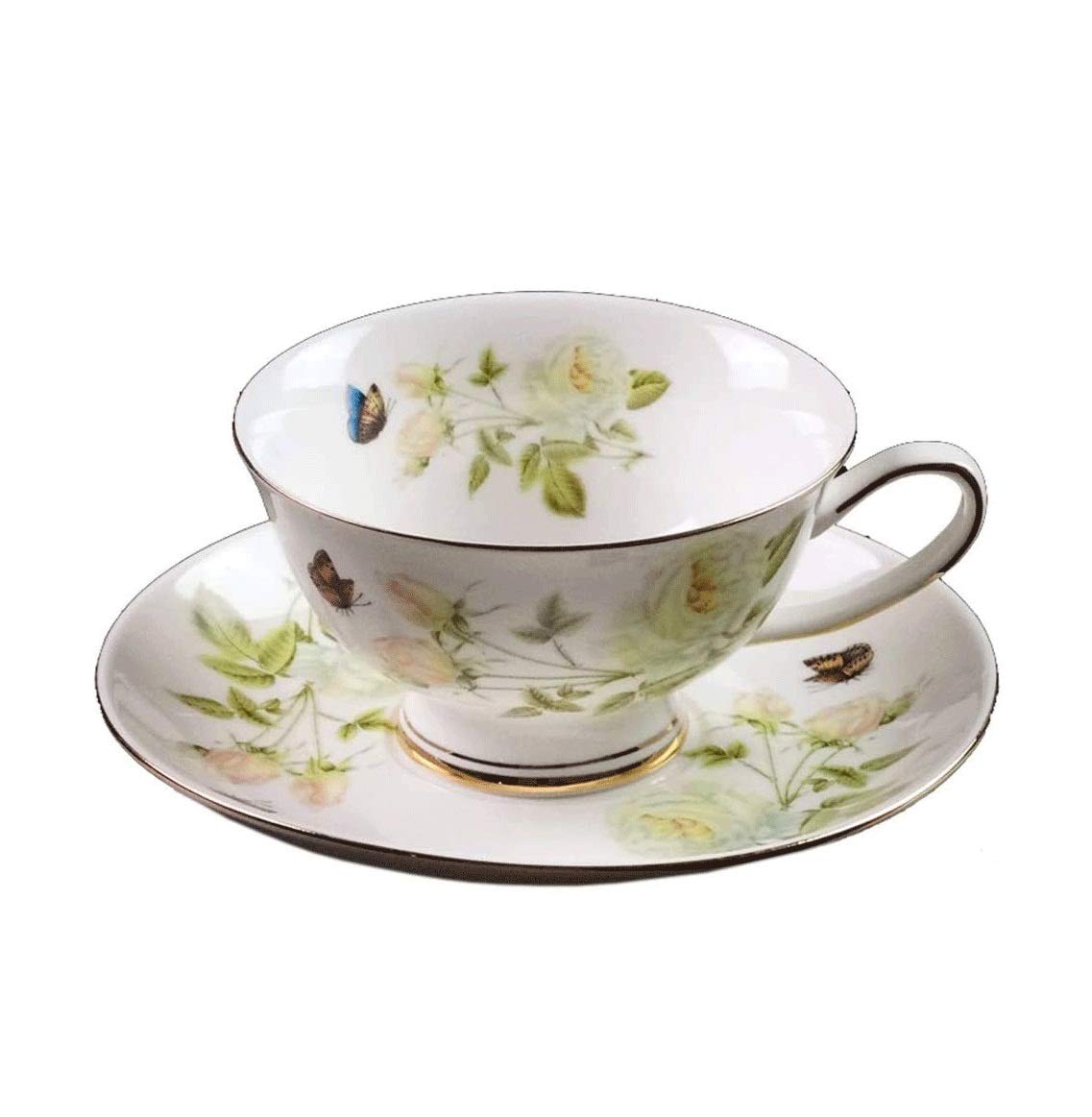 Tazze Cappuccino con piattini, Grandi Tazze Espresso, Tazze di caffè in Porcellana e piattini per Americano, Latte, Cafe Mocha e tè, Tazza di caffè in Porcellana (Color : A)