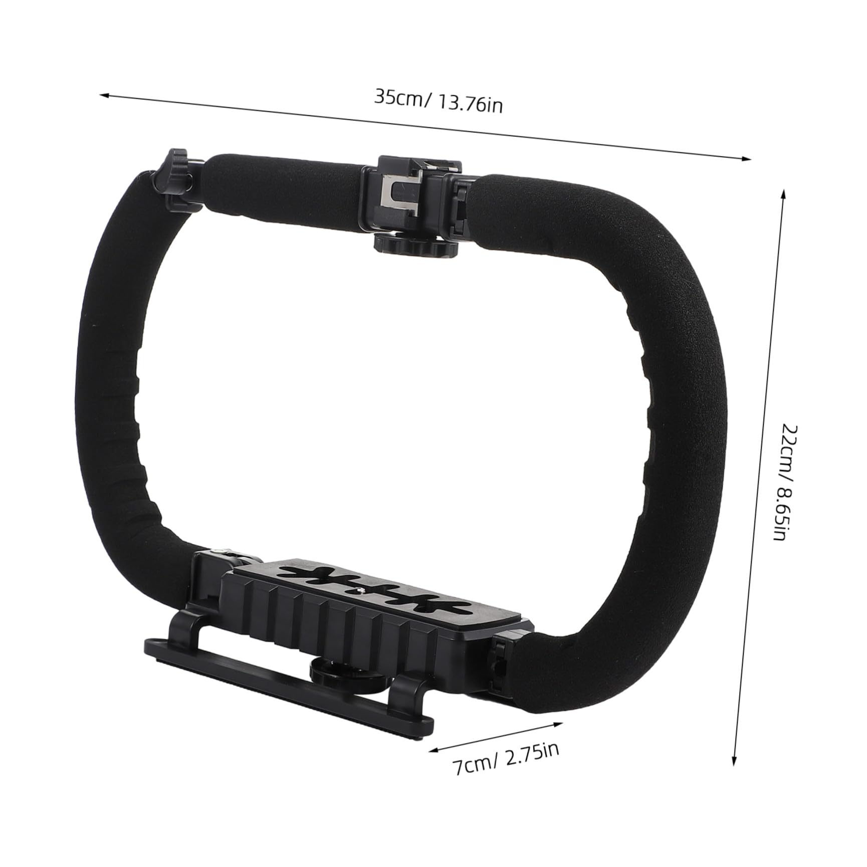 Stabilizzatore per Videocamera Manuale U Rig Impugnatura in Spugna Antivibrazione e 3 Porte Slitta Fredda per Fotocamere Dv e Smartphone