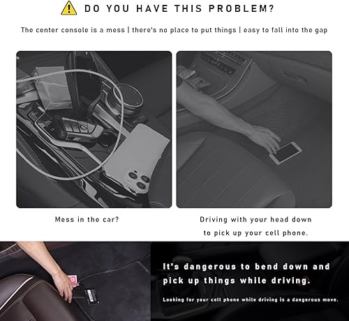 Miniatura 3 de Llenador de espacio para asiento de automóvil con expansor de portavasos, almacenamiento de asiento delantero automotriz con soporte para tazas,