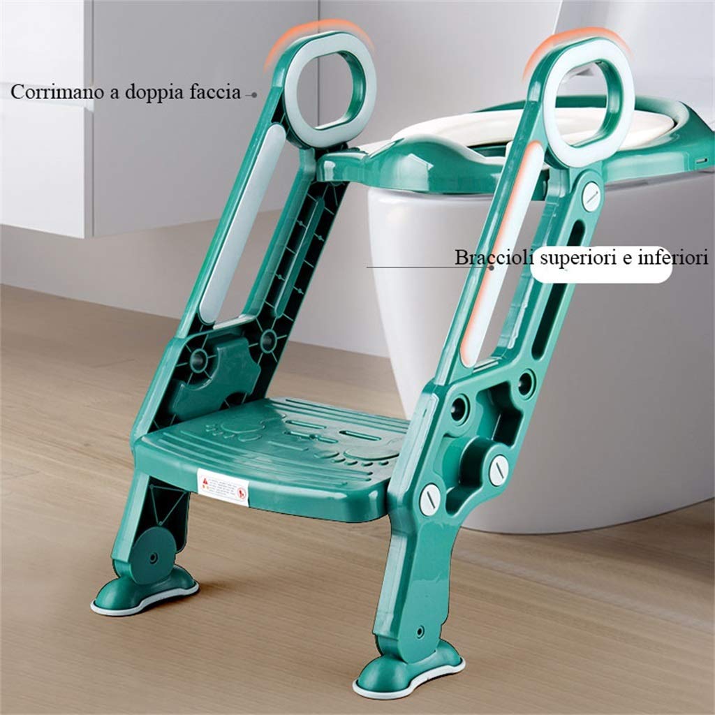 Riduttore WC Bambini, Ergonomia Bambini Squat Potty Portatile Regolabile Potty Assistant Assistant Sicuro Robusto Pieghevole Sedile per Sgabello per Bagno Bambino Unisex Toilet Trainer