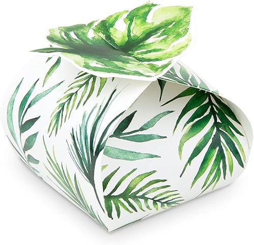 WEDDINGSTAR Cajas de papel de regalo de boda de forma única, hoja de palmera, juego de 10 disponible en Yaxa Costa Rica