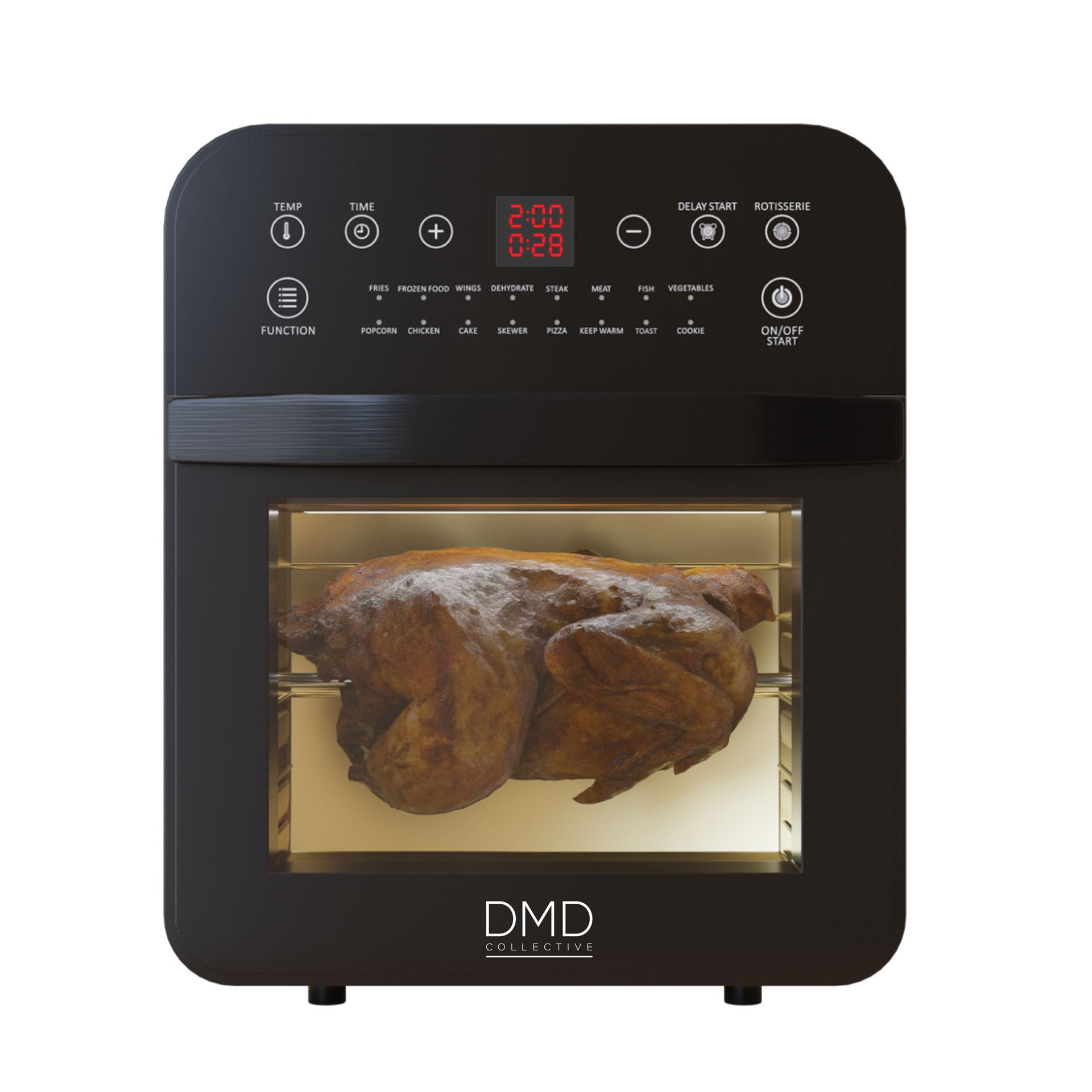 12L Large Air Fryer Oven, 1800W Family Size Digital Air Fryer with Rotisserie, Dehydrator, 16 Presets, 90 Minutes Timer, Preheat & Reheat Oil Less for Fry Roast Bake Grill