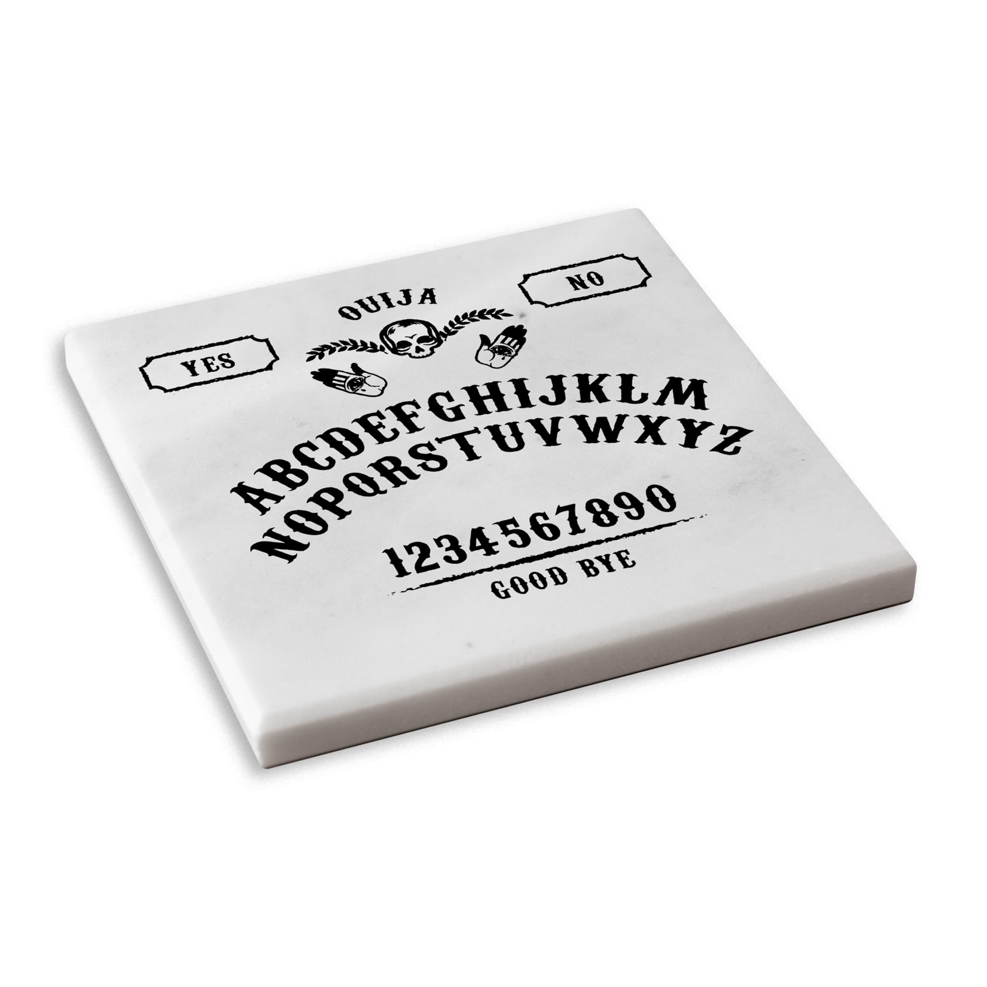 A1 Graphics Ltd Grey Ouija Marble Coaster Witchy Home Décor For Gothic Homes Occult Aesthetic Gift Idea (Grey)