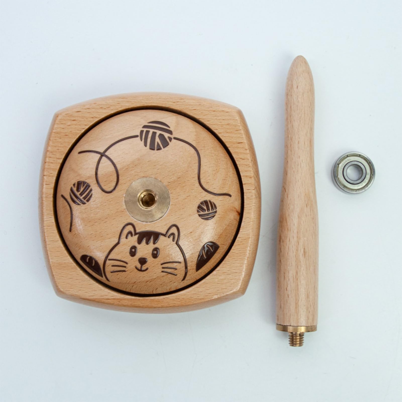 Generisch Garnspinner Holz Spinner Mit Rutschfester Basis | Holz Garnspulenständer Für Erwachsene, Stickerei, Nähen, Häkeln & Stricken Zu Hause