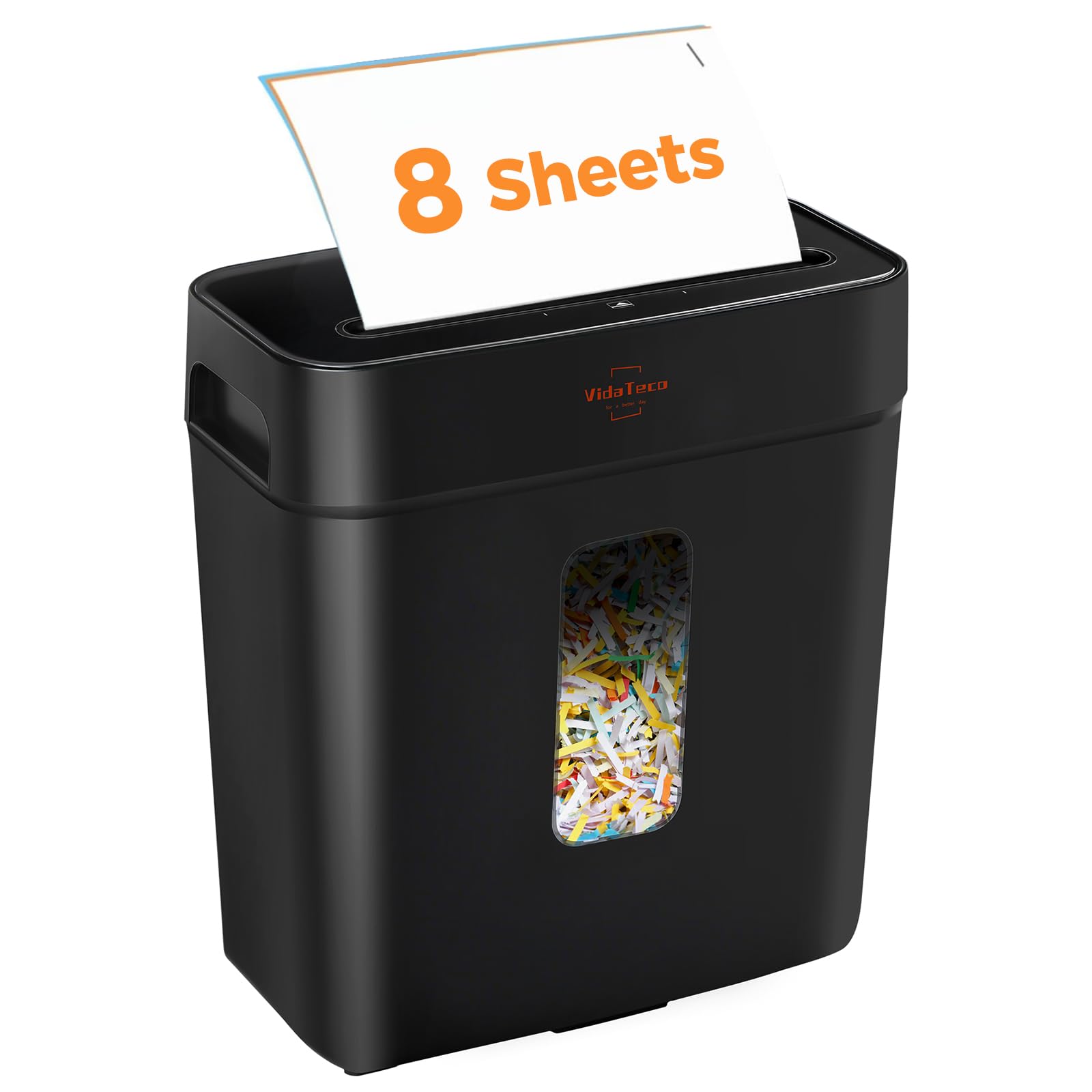 Shredder for Home Use 8-Sheet Cross-Cut Paper Shredder with P-4 Higher Security,Shred Card/Clip/Staple,Small Document Shredding Machine for Home Office Heavy Duty with Jam Proof,11.5 Litres Bin