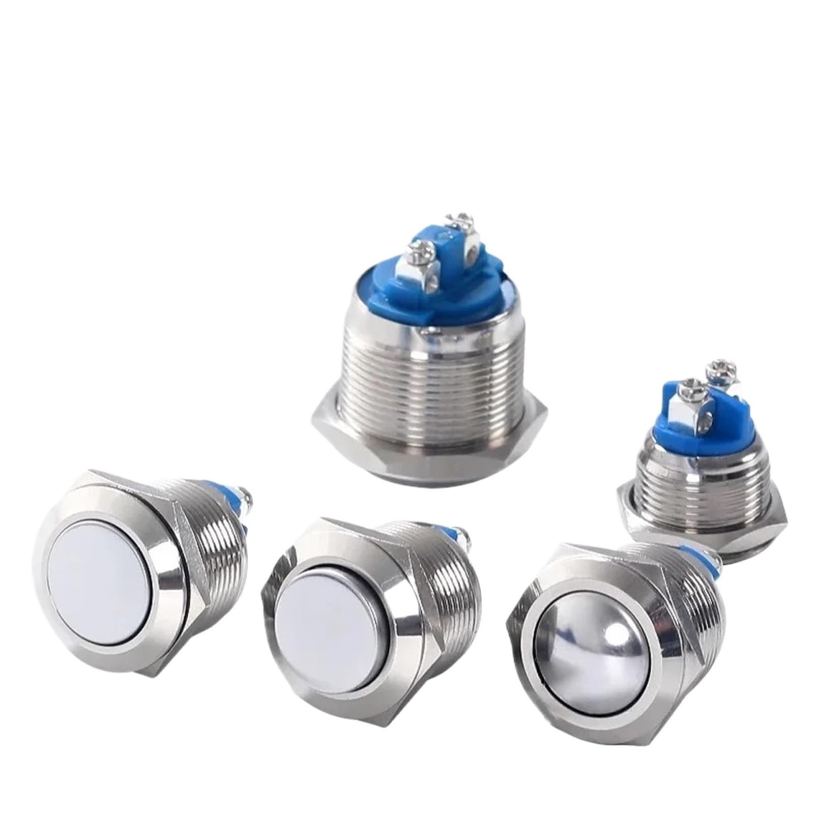 5 szt. 16 mm chwilowy reset metalowy przełącznik przyciskowy (okrągła głowica, 20 szt.)