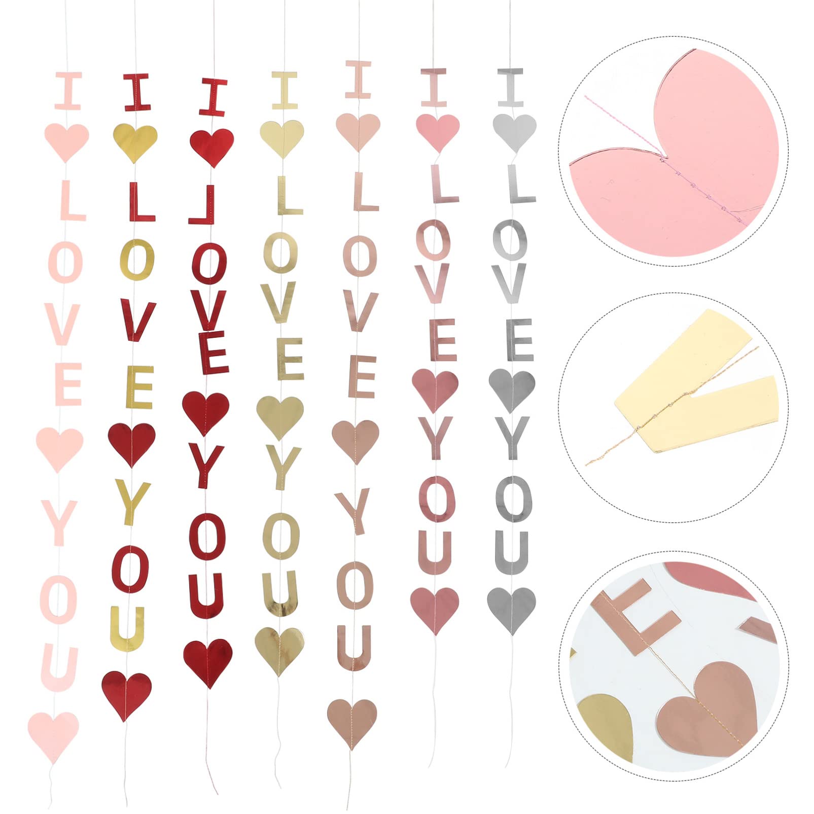 ifundom 35pièces Guirlande Cœur Décorations i Love You Pour Mariage Et Saint-valentin Accessoires De Fête