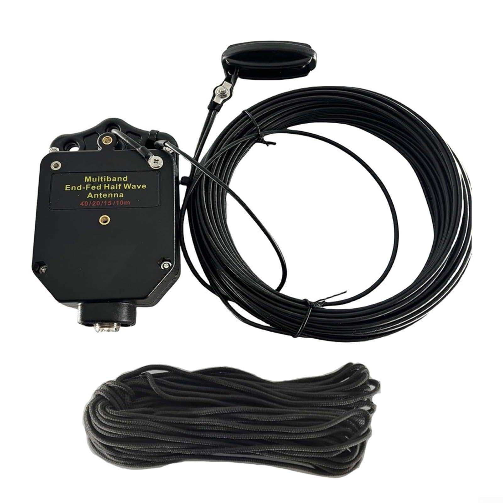 Antena de onda corta para camping y activaciones POTA con cable negro portátil de 8 bandas 8