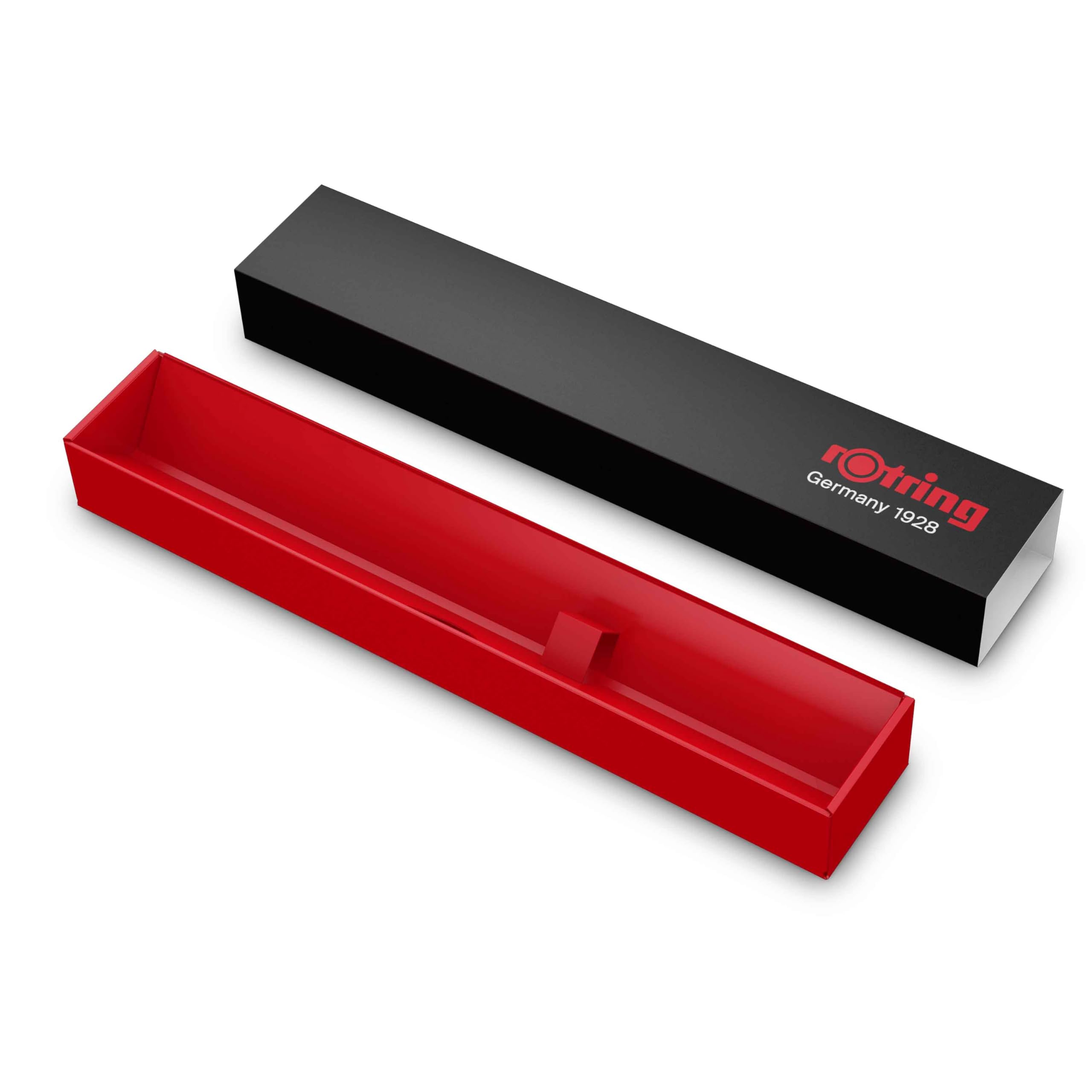 rOtring Set di 600 penne a sfera e portamine meccaniche con incisione, set di scrittura in metallo di alta qualità, regalo per ufficio, studio e tecnica (rosso)