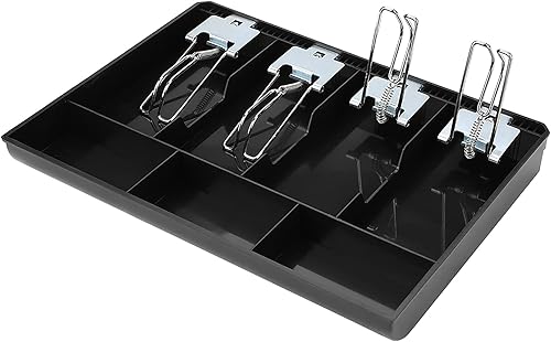 Miniatura 5 de Caja de cajero, bandeja de repuesto para caja registradora de efectivo con clip de metal, caja de cajero duradera y práctica para supermercado,
