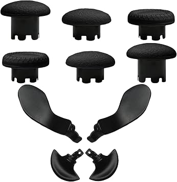 10 in 1 Metal Thumbstick Accessory for PS5 Edge Controller, Back Paddle Accessory Kit, Replacement Part, Adjustable Analog Thumbstick for PS5 Edge Controller Black