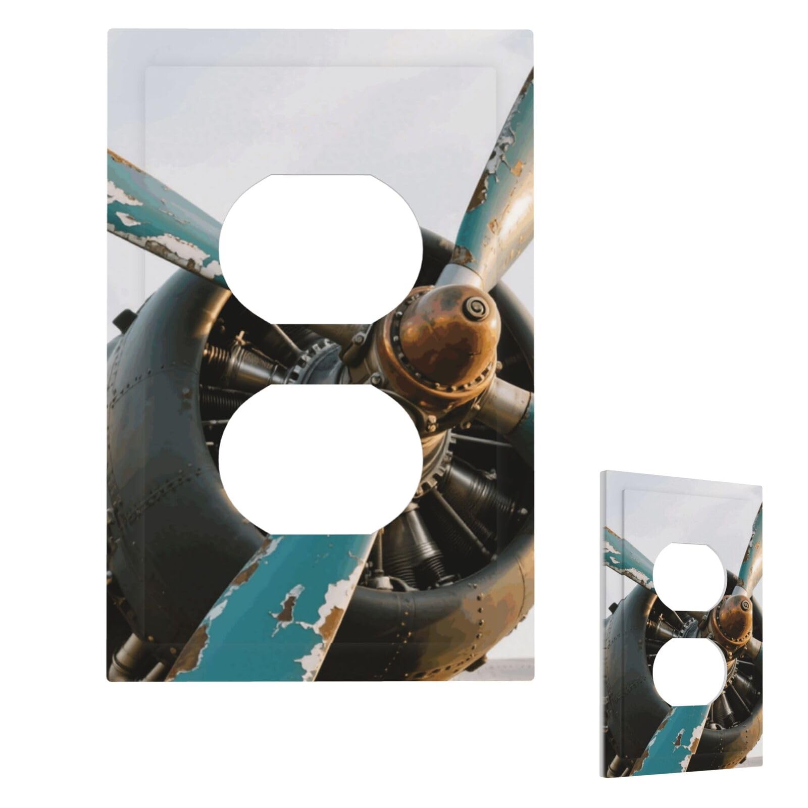 Airplane Wall Plate Cover Modern Decorative 1 Gang Light Switch Cover Unbreakable Receptacle Outlet Covers For Living Room Bedroom Home Decor Duplex