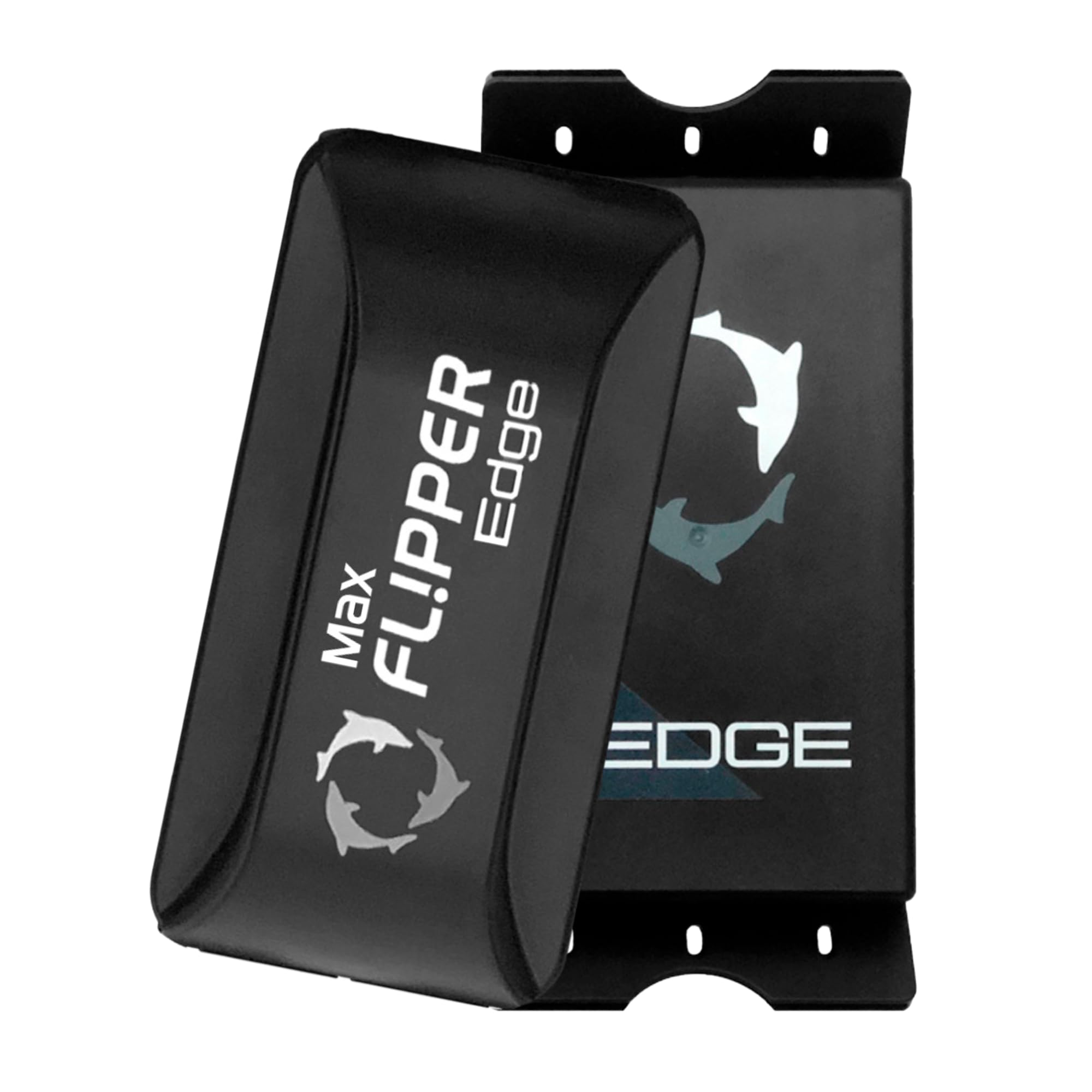 FLIPPER EDGE MAX Magnetic 2-in-1 Aquarium Cleaner for Glass and Acrylic Tanks up to 1 Inch (24mm) Thick – Dual Blade Design with Floating Algae Scraper and Cleaning Tool – Black