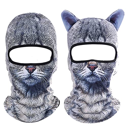 Image of Cat Balaclava,Dog Balaclava,Halloween Hat,Cute Full Face Hood Mask Animal Ski Mask for Hiking Riding Sports Outdoor