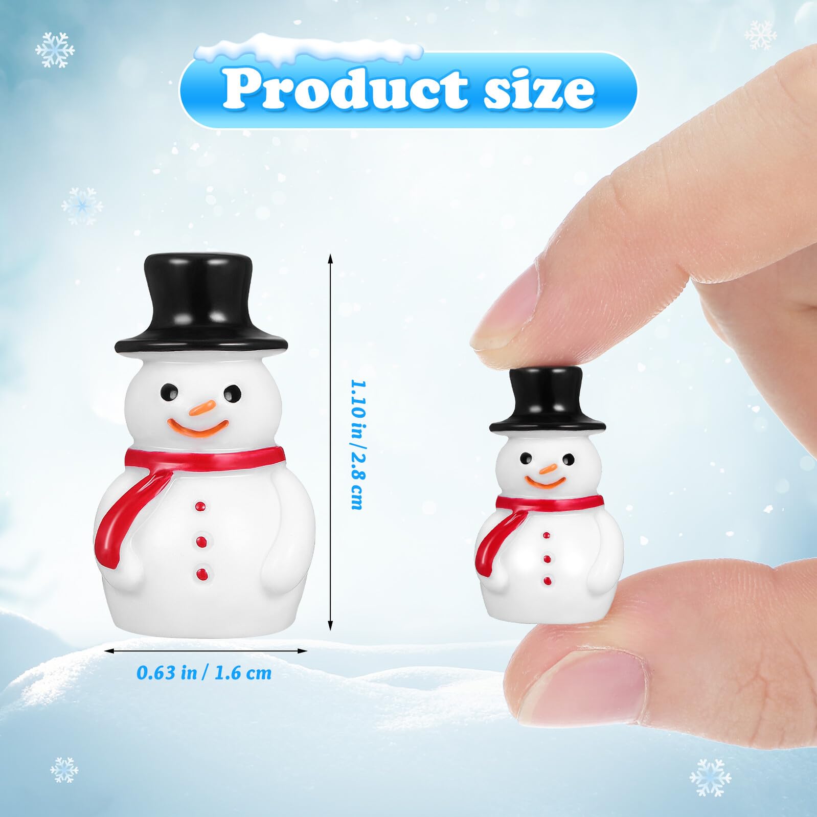Schneemann Bastelset aus Bruchfestem Kunstharz 20 Stück für Kindergeburtstags Party und Scrapbooking mit Miniatur Weihnachtsfiguren