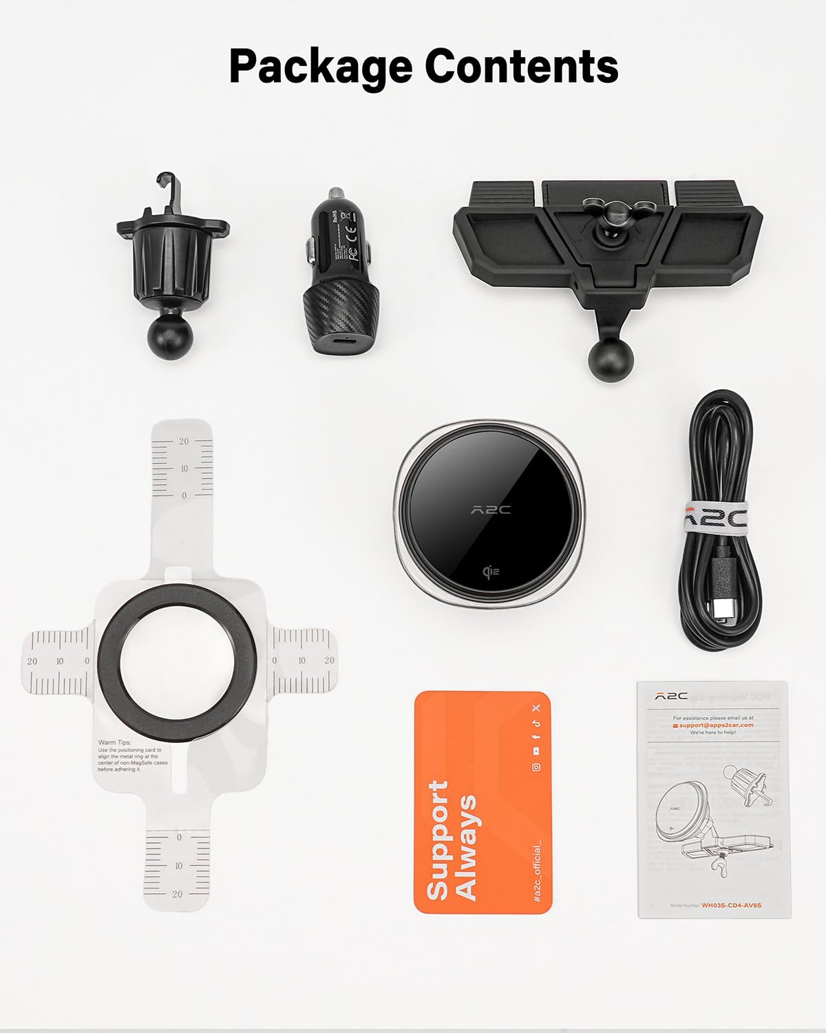 A2C Qi2 - Cargador inalámbrico de coche de 15 W, soporte de CD para MagSafe, cargador inalámbrico magnético para ventilación de coche, ranura para CD con chip de refrigeración semiconductor, carga