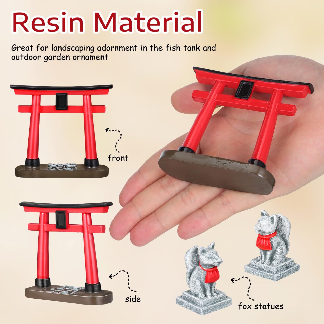 BESPORTBLE Miniaturowa statuetka podobna do torii do dekoracji akwarium DIY biżuteria na stół piaskowy statuetka w stylu Zen akcesoria akwariowe dekoracja japońska akcesoria do stołu krokowego