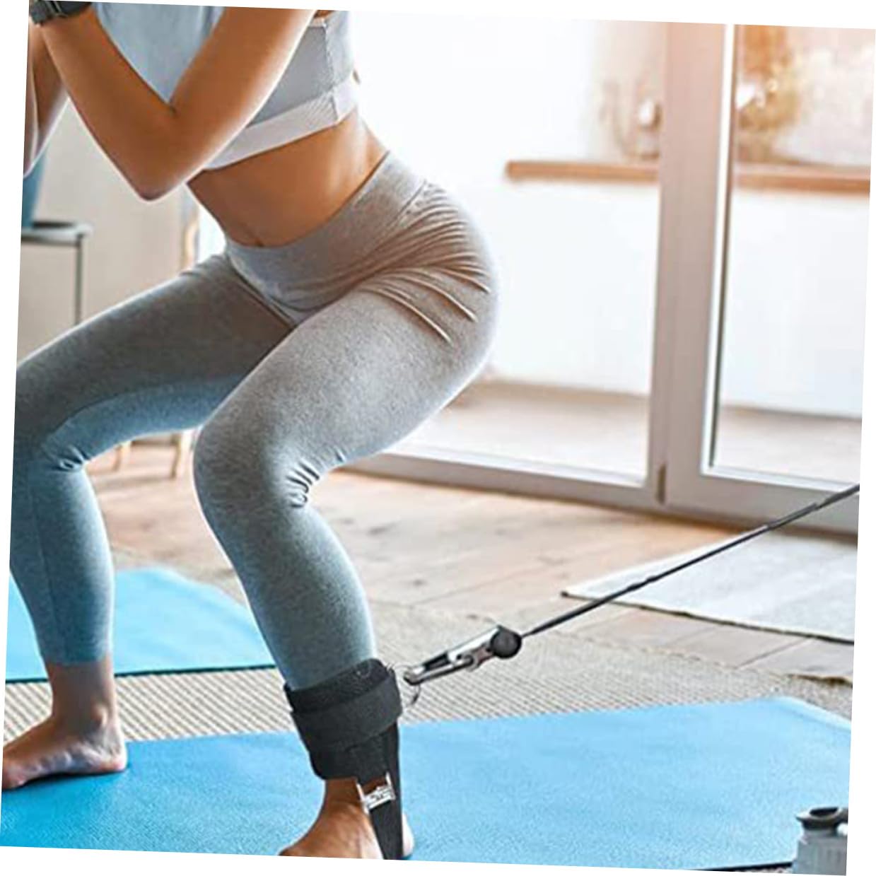 VICASKY Coppia di Fasce per Caviglia Palestra in Poliestere ed Eva, Fascia Regolabile per Allenamento Gambe e Esercizi Manubri, Accessorio Fitness Comodo e Resistente