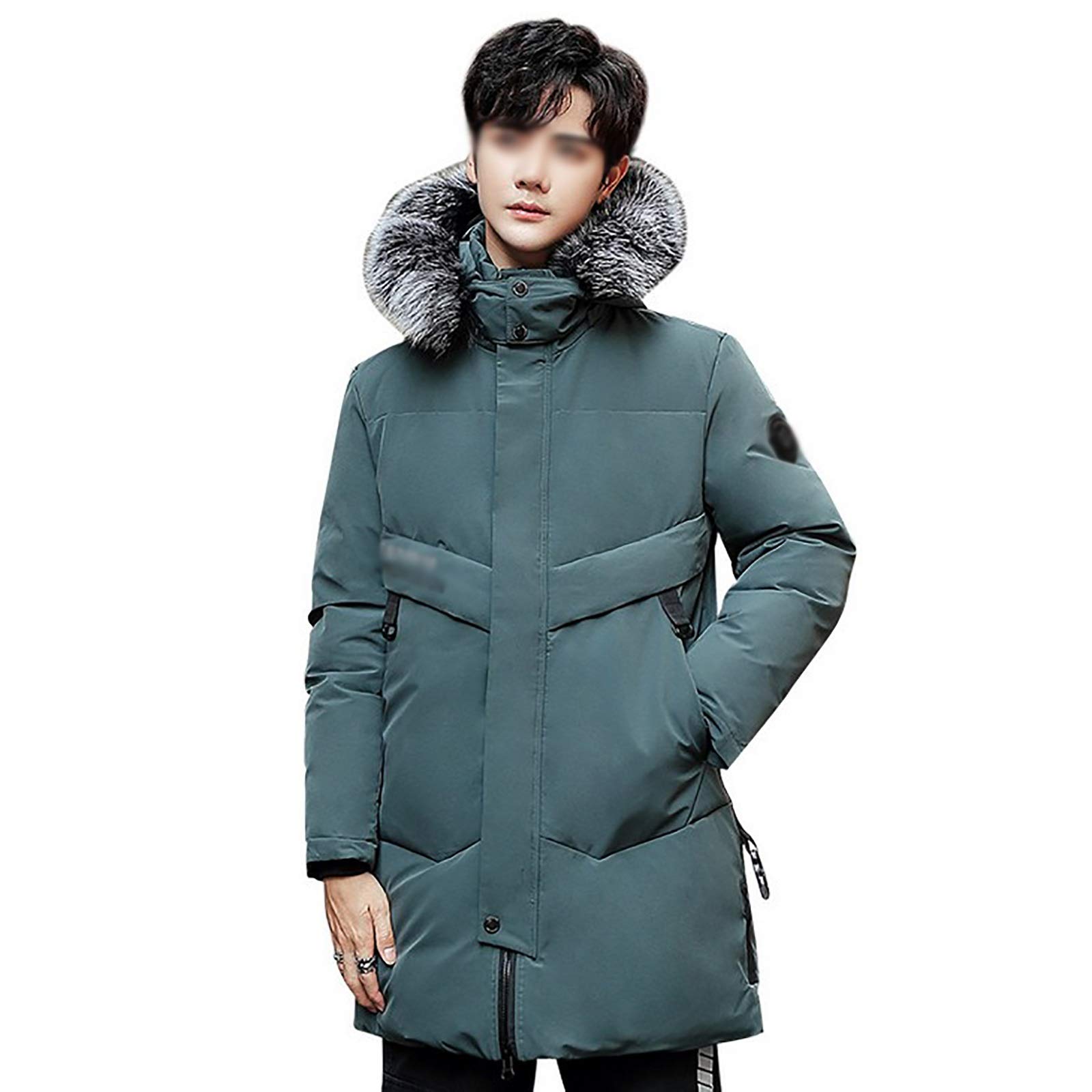 G&F Hombres Chaqueta De Plumón 80% Plumón Pato Blanco Calentar Abrigo Plumas Invierno Ligero Al Aire Libre Chaqueta (Color : Blue, Size : XL)