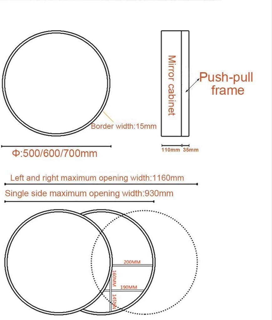 Buy SDK Round Bathroom Mirror Bathroom Wall Storage