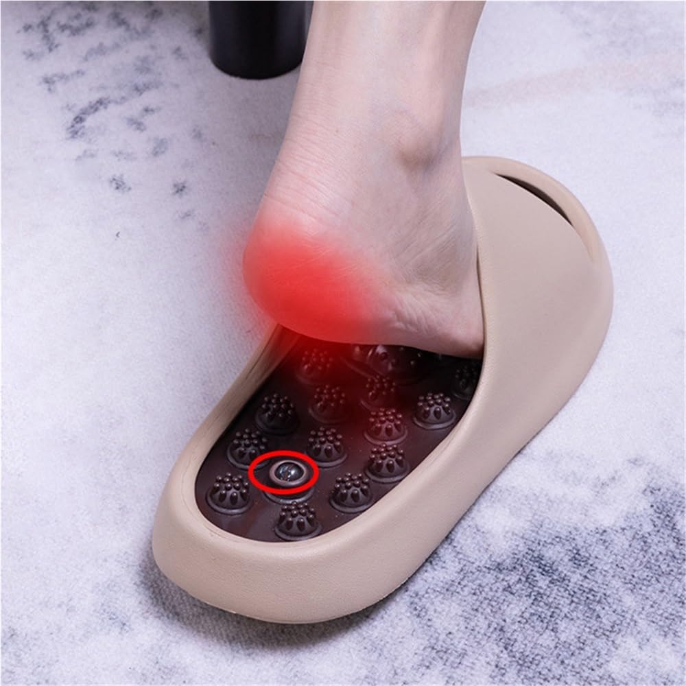 Akupressur-Massage-Slipper Zur Linderung Von Plantarfasziitis Magnetmassage-Fußmassagegerät Damen & Herren Rutschfeste, Offene Duschschuhe Reflexzonenmassage-Sandalen(Black,40 EU)