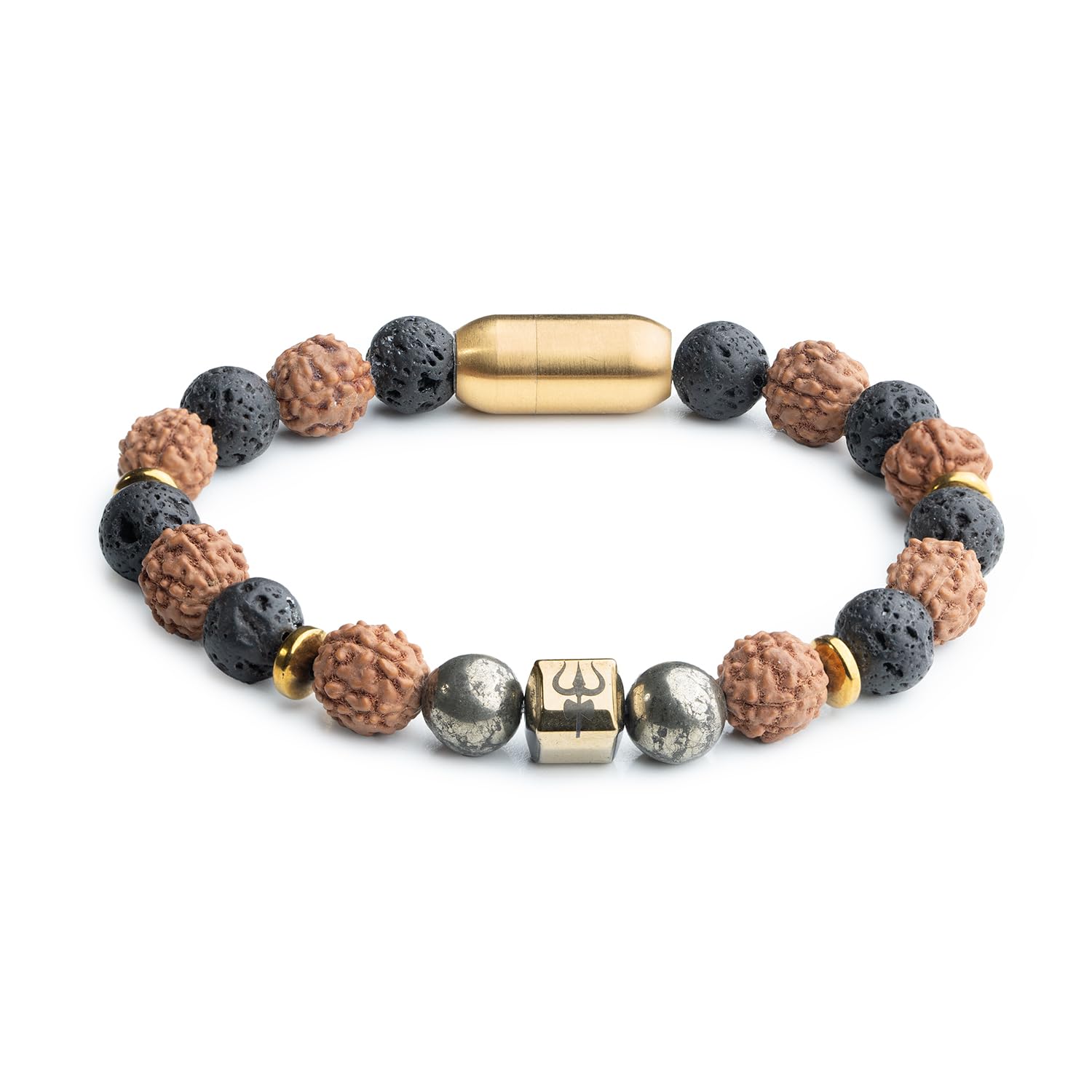 Mesmerize Natural Stone Bracelets | Rudraksh bracelets with Durable MagSnap 2 Magnetic Closure | Unique Artisanal Design | Lab-Tested Certificate & 6-Month Warranty Included