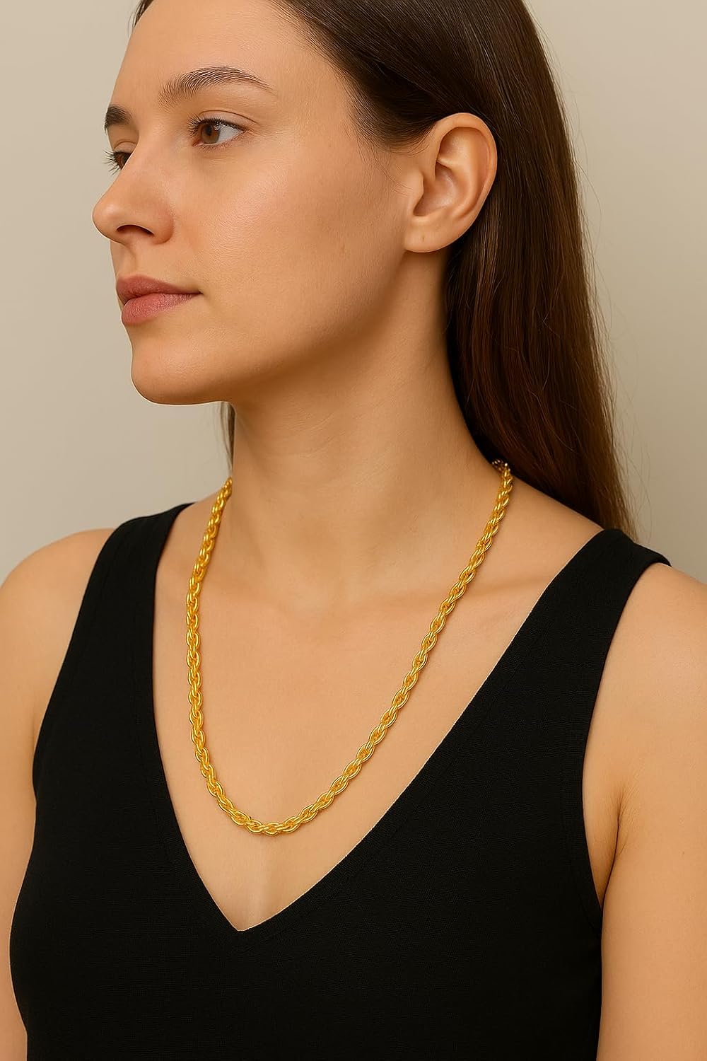 14k Gold Rope Chian for Men Women 2mm 16-24 Inches (24 inches)