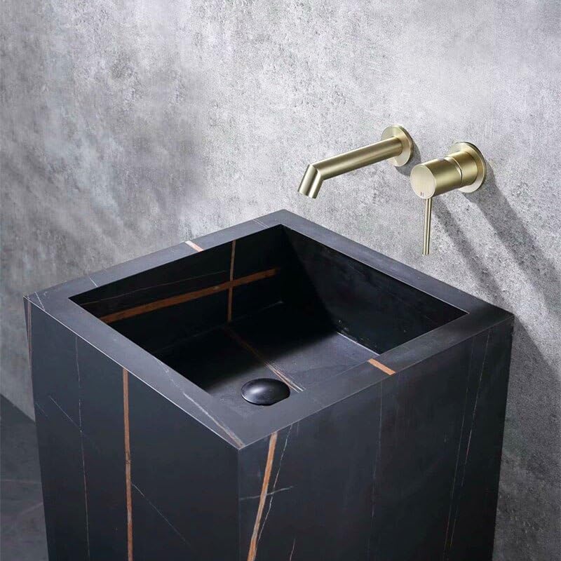 Robinet de lavabo noir mat encastrable pour créer une salle de bain style spa zen