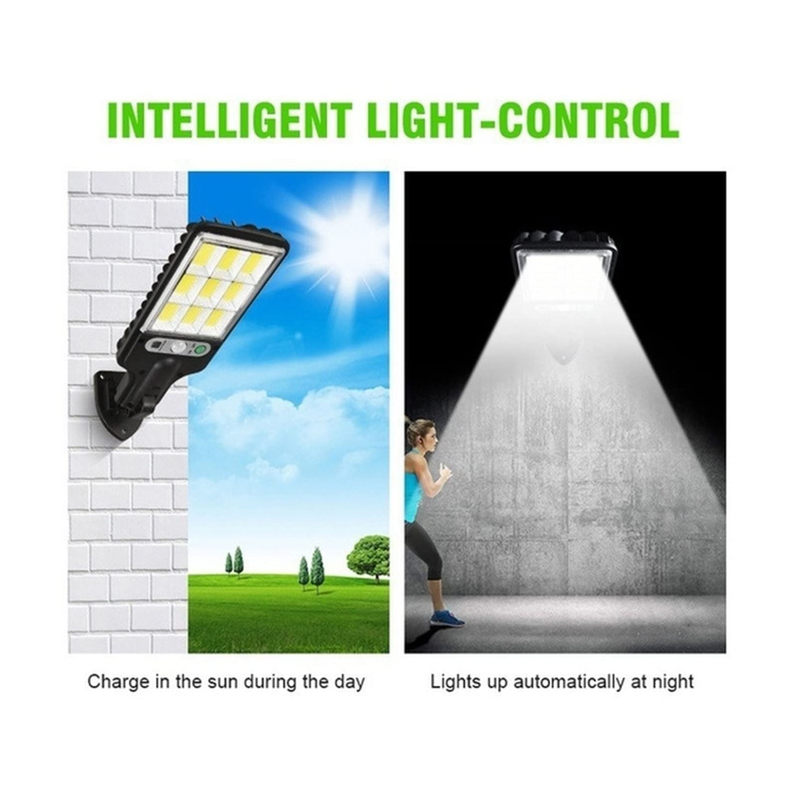 Solarne lampy uliczne na zewnątrz, Solar Street Lights Zewnętrzna lampa słoneczna z 3 trybami światła Wodoodporny czujnik ruchu Oświetlenie bezpieczeństwa do ogrodu Patio Path Yard do oświetlenia zewn