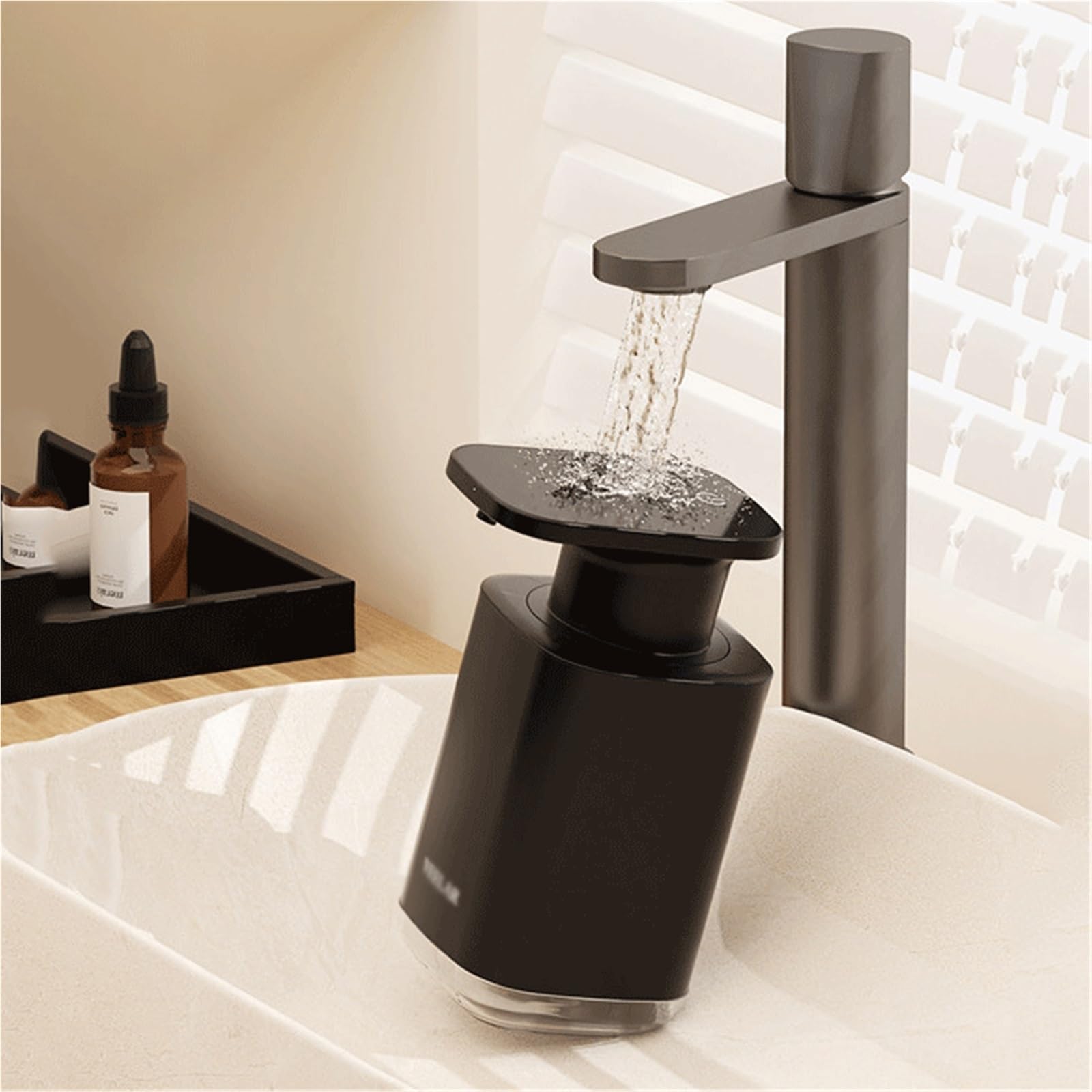 Seifenspender Schaumseifenspender, Spender for Handseife, Shampoo Und Duschgel(Schwarz)