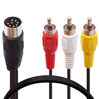 Din 8 Pin to 3RCA Cable, 8Pin Din Male Plug to 3-RCA 3*RCA Male Audio Adapter Cable for Musical Instrument Audio Equipment 1.8 M / 6 FT