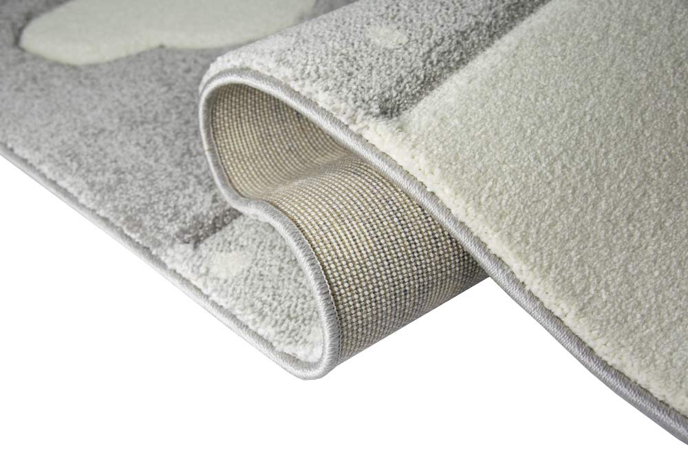 Merinos Kinderteppich Junge Teppich Kinderzimmer mit Stern Wolke in Blau Grau Creme Größe 160x230 cm