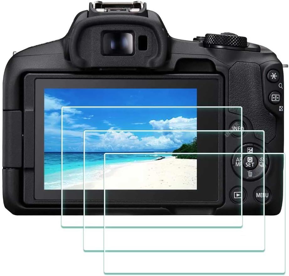 Image of VERTUS Premium Tempered Glass for Canon EOS R50 EOS R8 EOSR50 Camera || Anti Scratch || Edge to Edge Protection || 9H Hardness Ultra HD (Pack of 3)
