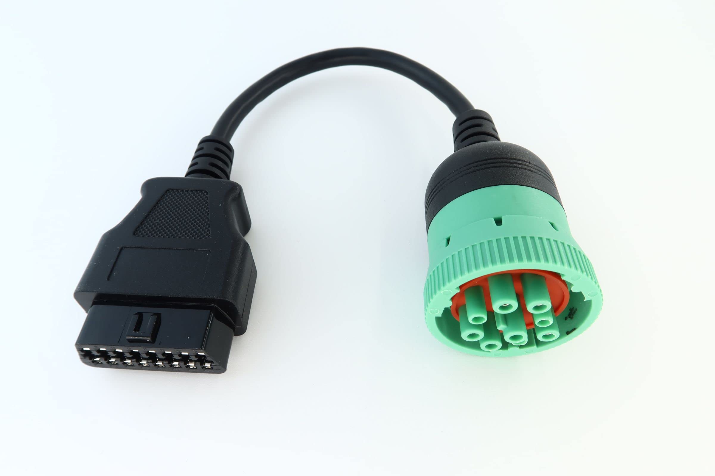 Cable adaptador J1939 macho a hembra OBD2 de 16 pines de 16 pines a 9 pines J1939, color verde