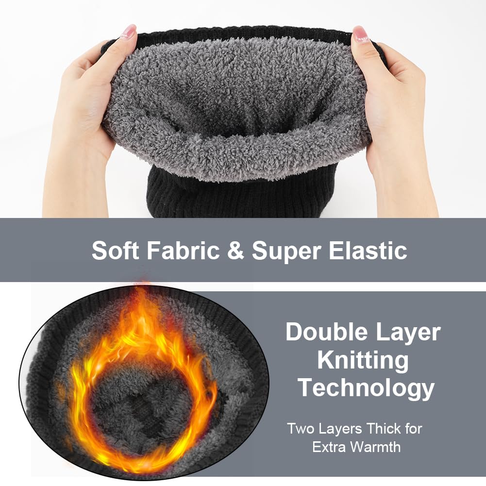 flintronic Scaldacollo In Pile, Sciarpa Scaldacollo Invernale a Termica Antivento, Sciarpa Circolare a Maglia Spessa, Snood Termici per Uomo e Donna per Ciclismo Corsa Sci